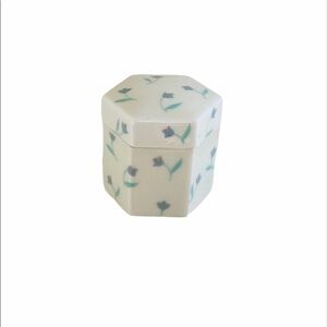 Porcelain Floral Print Small Jewelry Box